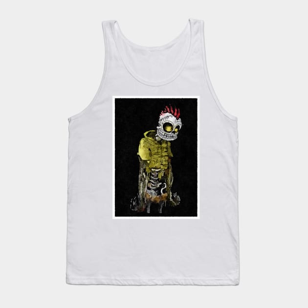 Sad Skeleton Watercolor Tank Top by Watery